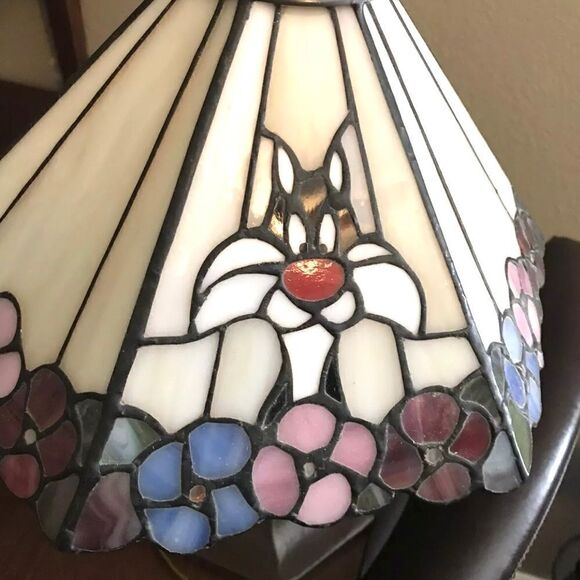 DALE TIFFANY Rare Vintage Looney Tunes Characters Lamp Tiffany stained Glass. - Picture 4 of 8